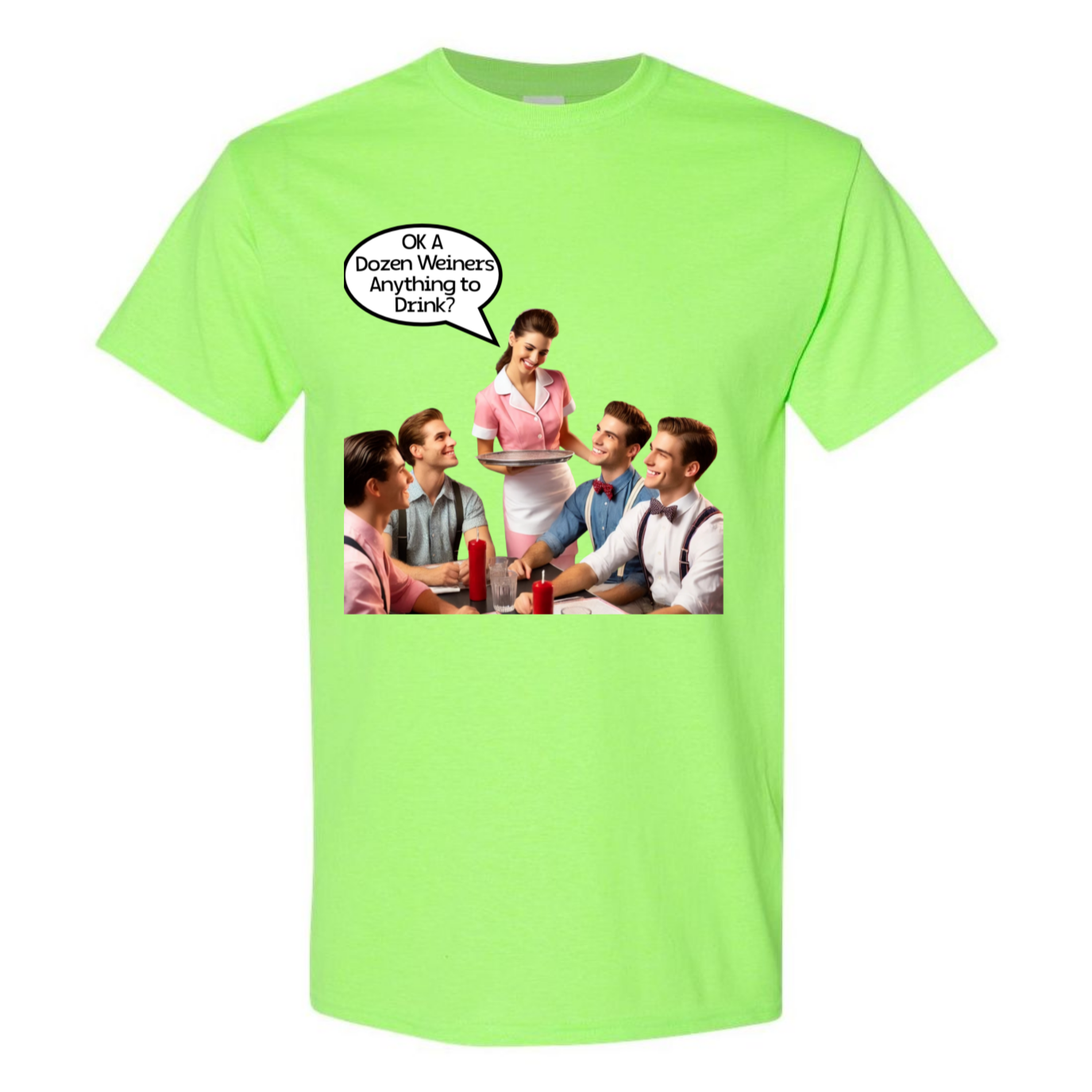 Lime LGBTQ Themed T-Shirt. Bottom Vibes. Novelty gay tee.