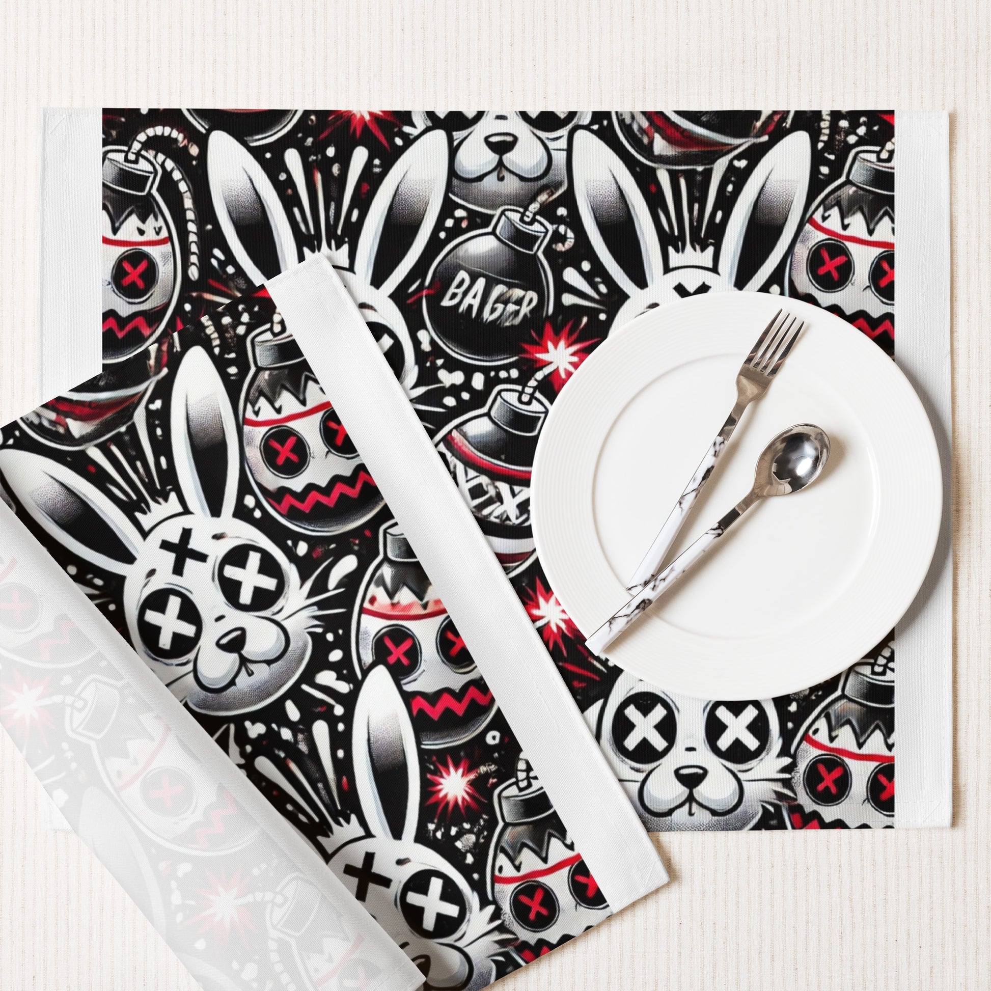 Sinister Easter Bunny Placemat For The Alternative